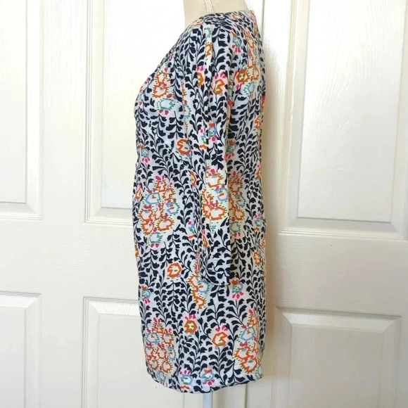 Tory Burch Alexiane Colorful Linen Tunic Women's Blouse - Picture 3 of 6